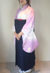 卒業式式の着付けとヘアセット