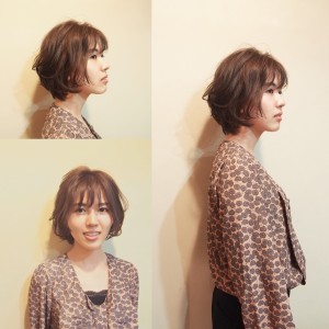 レイヤーボブスタイル。